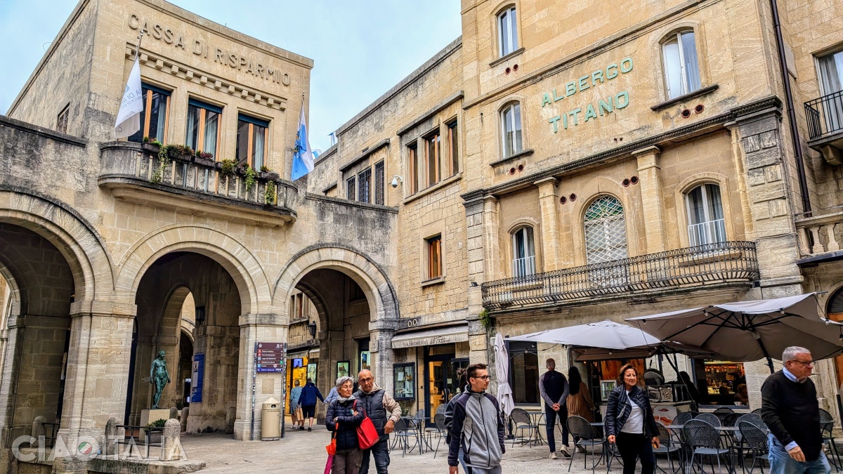 Hotel Titano (to the right)