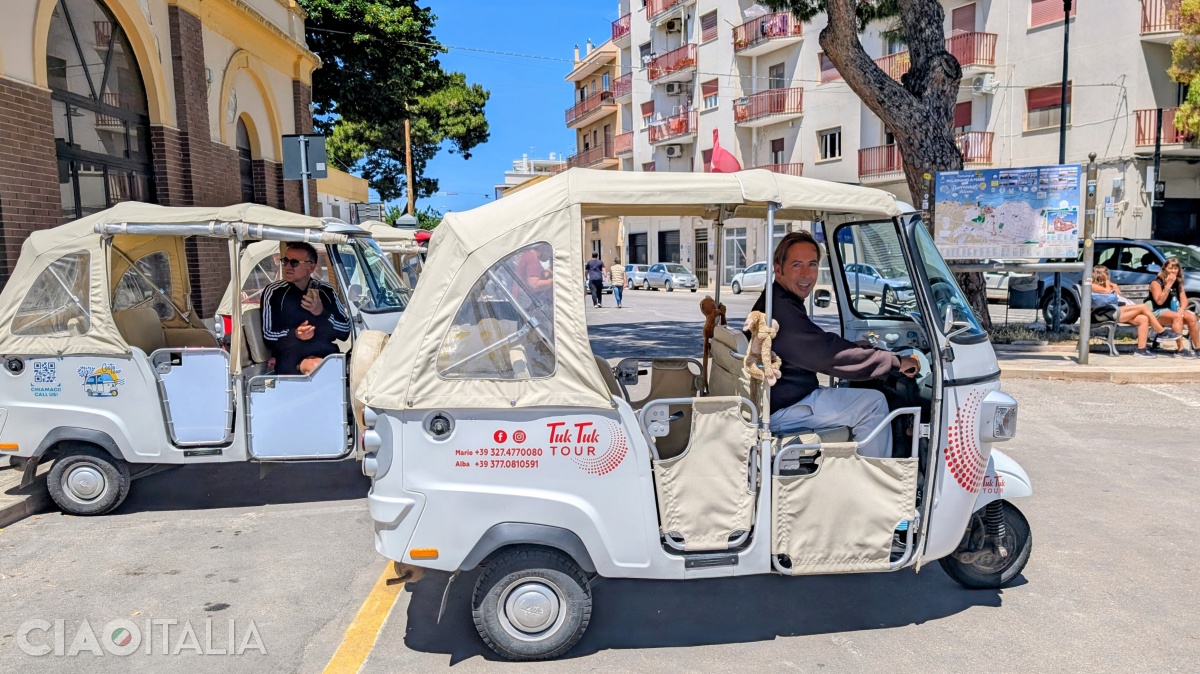 Another way to explore Polignano is by riding in an Ape Calessino.