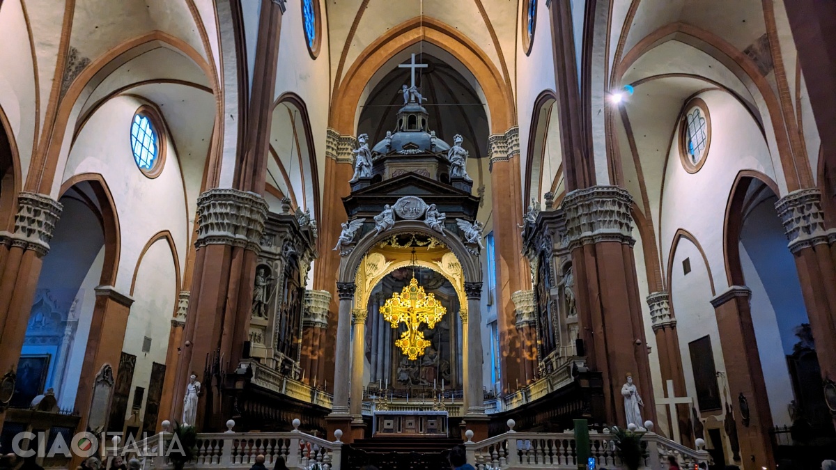 The interior of the basilica