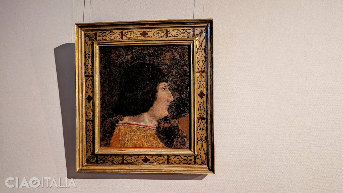 The portrait of Galeazzo Maria Sforza, created in 1476 by Zanetto Bugatto, currently displayed in the Pinacoteca of Sforza Castle