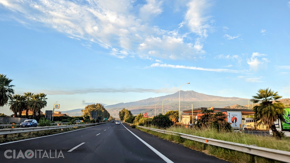 Mount Etna can be seen from almost all the roads in eastern Sicily.