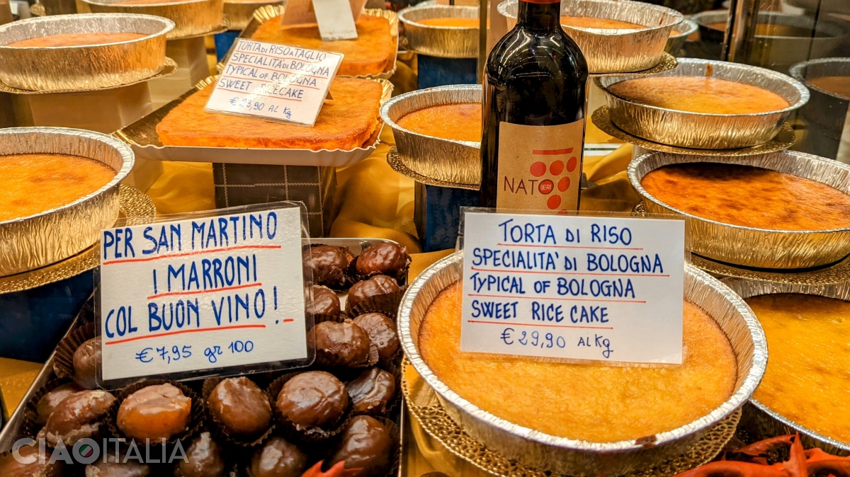 Torta di riso can also be bought from bakeries in Bologna.