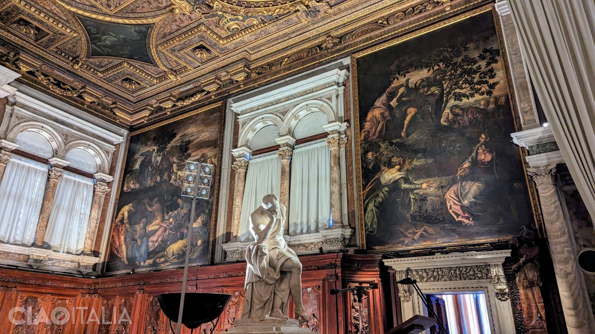 "The Multiplication of the Loaves and Fishes" (left) and "The Raising of Lazarus" (right)