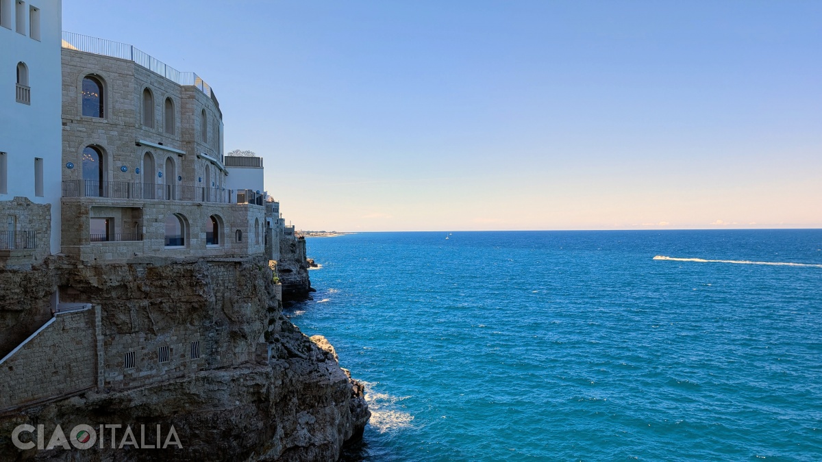 A scenic viewpoint is located right next to Hotel Grotta Palazzese.