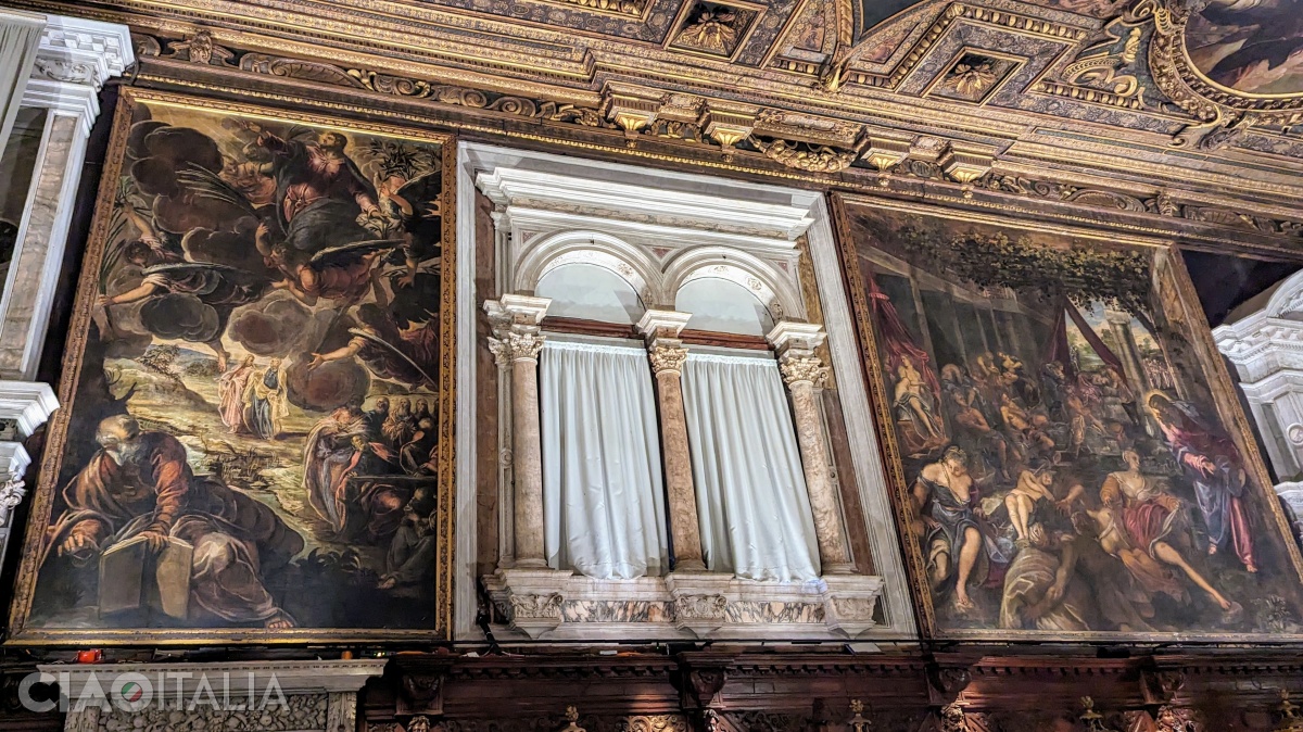 "The Ascension" (left) and "The Healing of the Paralytic" (right)