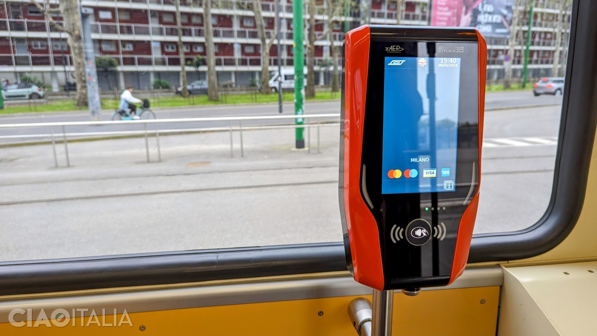 In Milan, you can buy your ticket using your card directly while on the means of transportation.