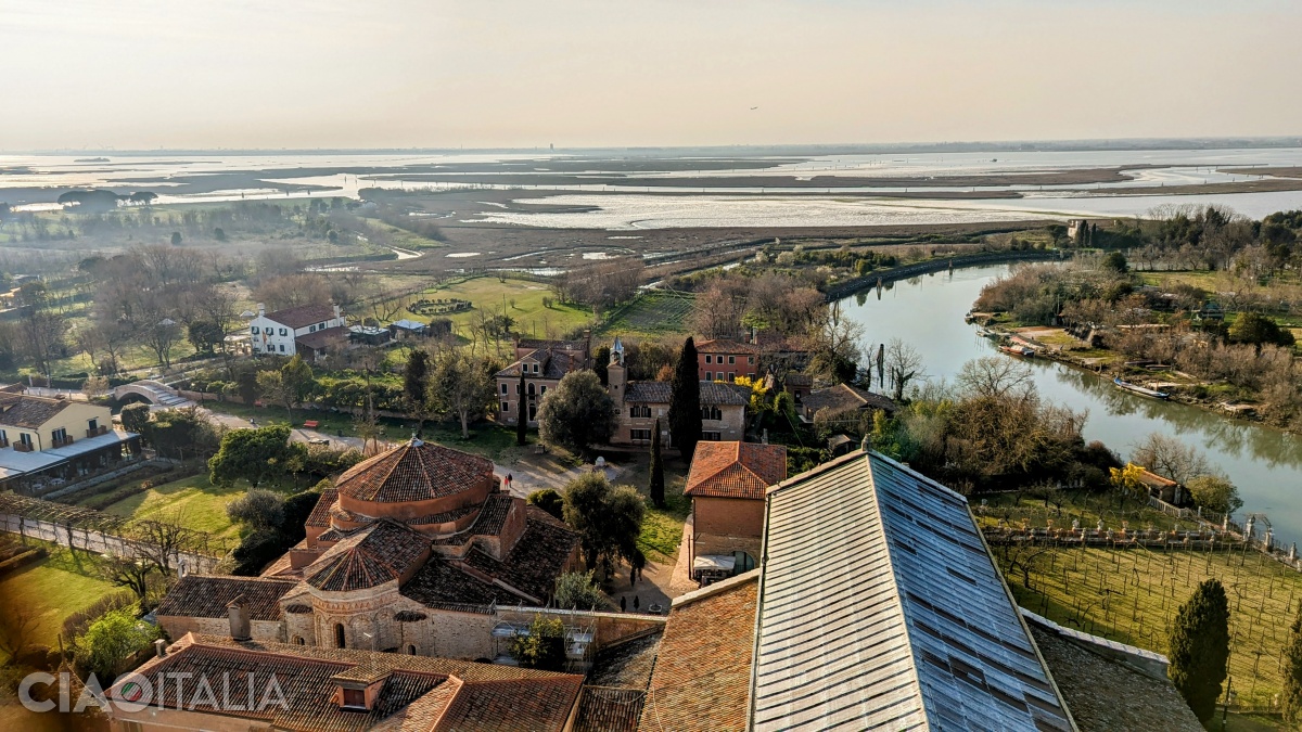The view from the tower toward the main square of the island of Torcello