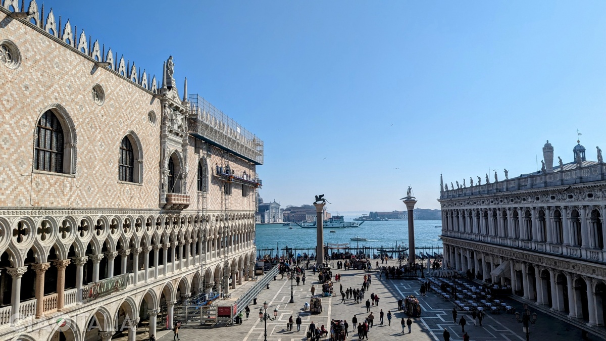 The view from the Loggia dei Cavalli toward the Piazzetta San Marco