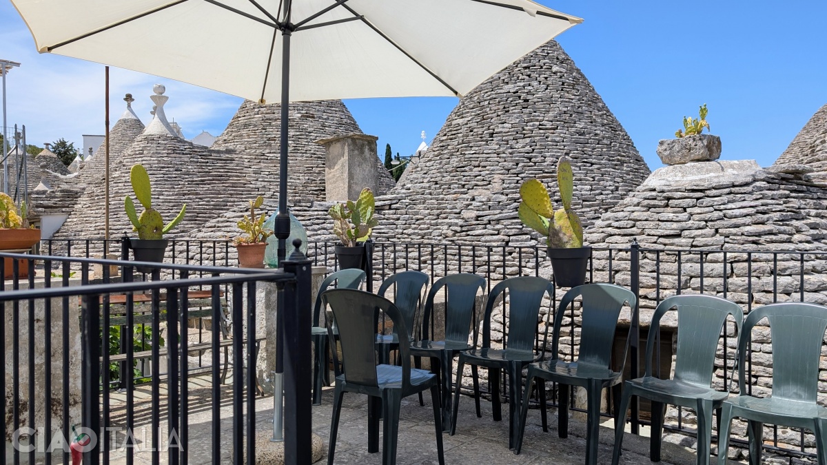 When you buy something at the bar, you can go up to the terrace.