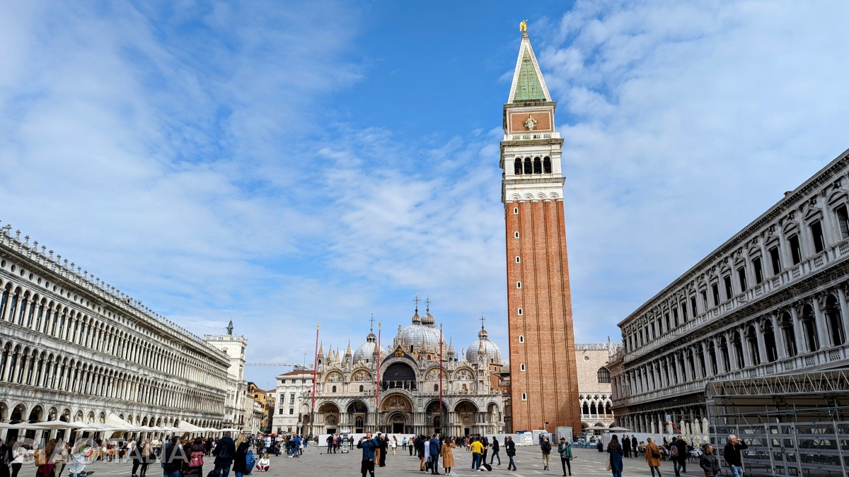 Located in St. Mark's Square, the St. Mark's Campanile is a symbol of Venice.