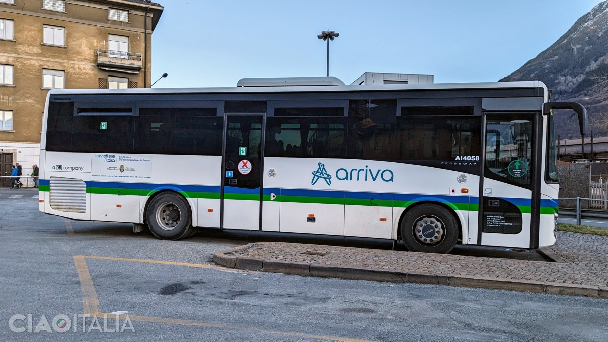 The Arriva bus at the bus station in the city of Aosta