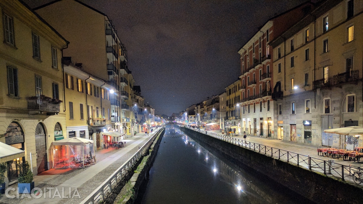 The Navigli district is crossed by navigable canals