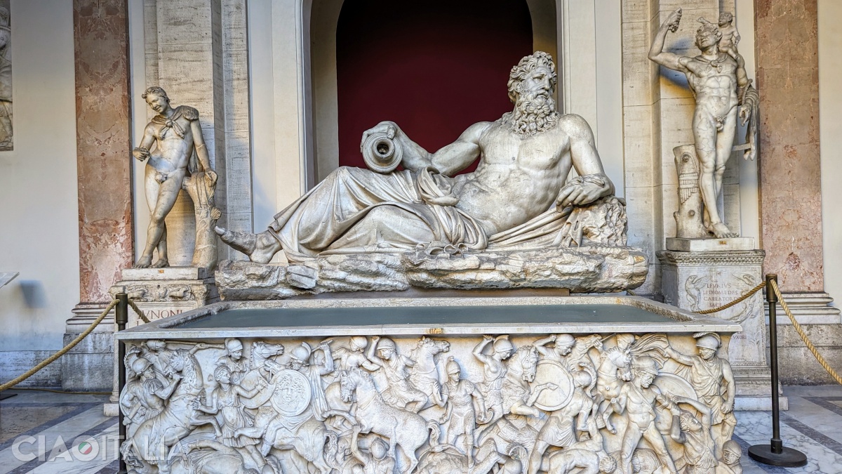 The statue represents a river deity, most likely the River Arno.