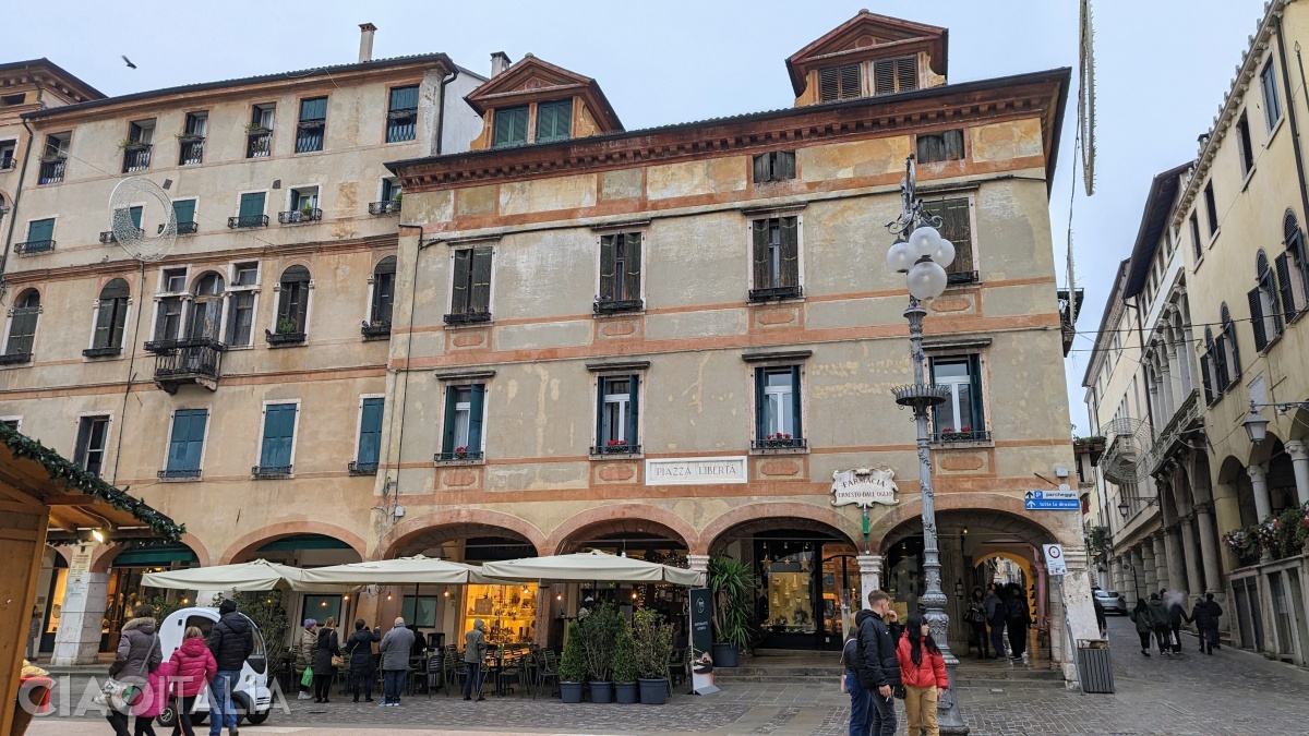 Piazza Libertà is the historic square of Bassano del Grappa.