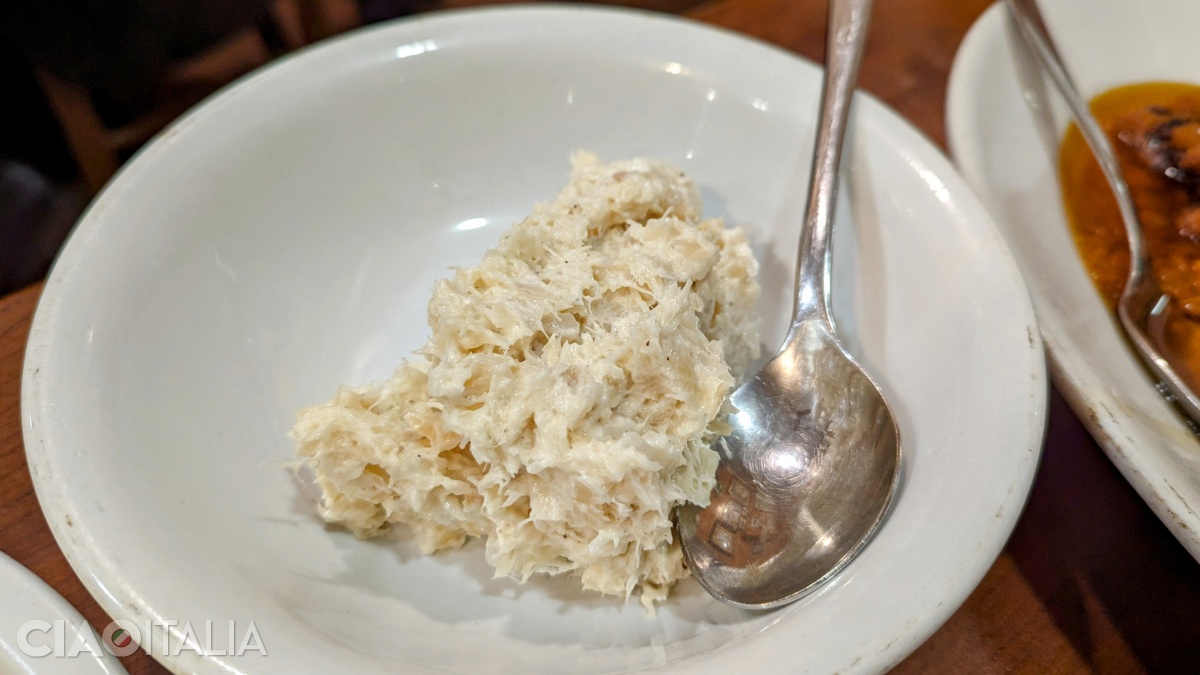 "Baccalà mantecato" served as an appetizer at the restaurant
