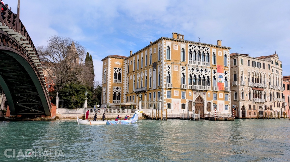 The Accademia Bridge and the Cavalli-Franchetti and Barbaro palaces
