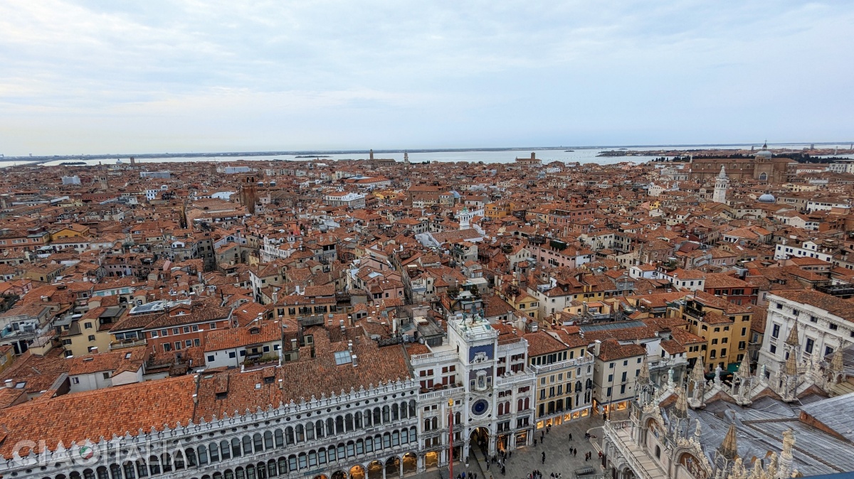 The view from the bell tower toward the Clock Tower