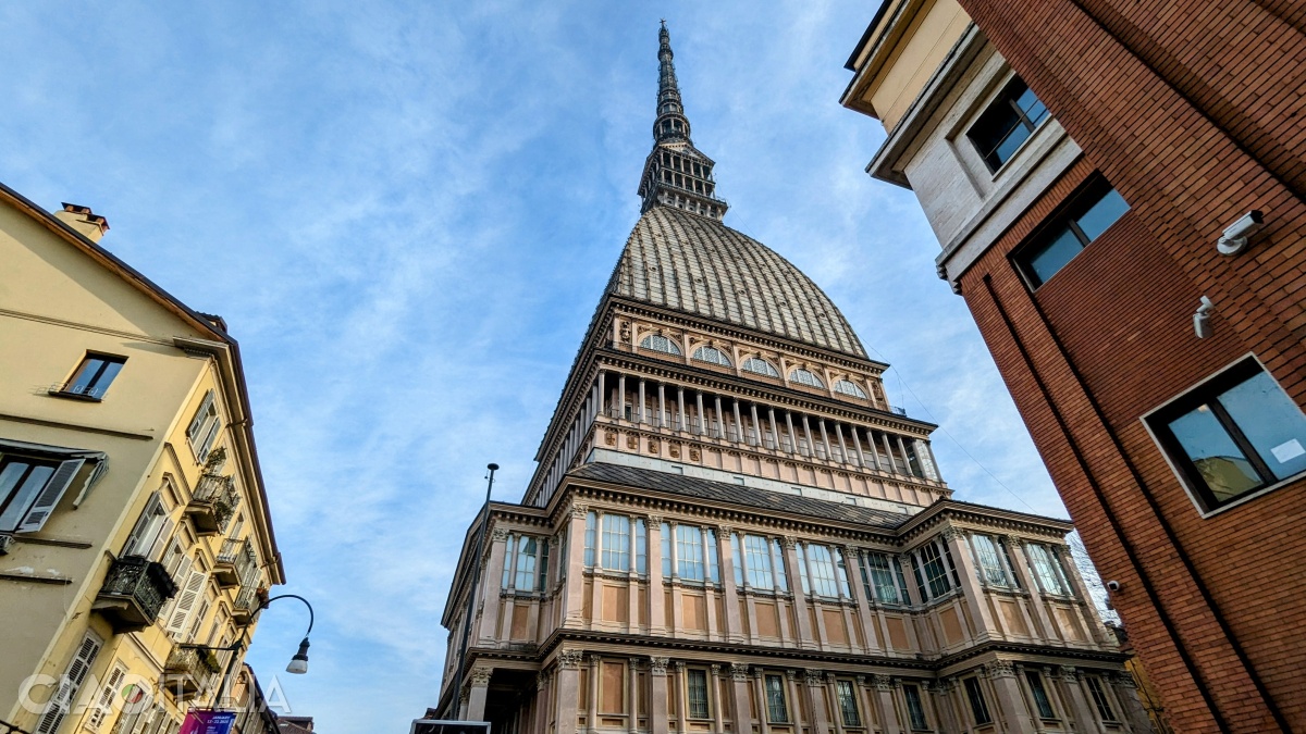 The Mole Antonelliana is the symbol of the city of Turin. Inside, you can visit the Museum of Cinema and take the elevator up to the panoramic terrace.