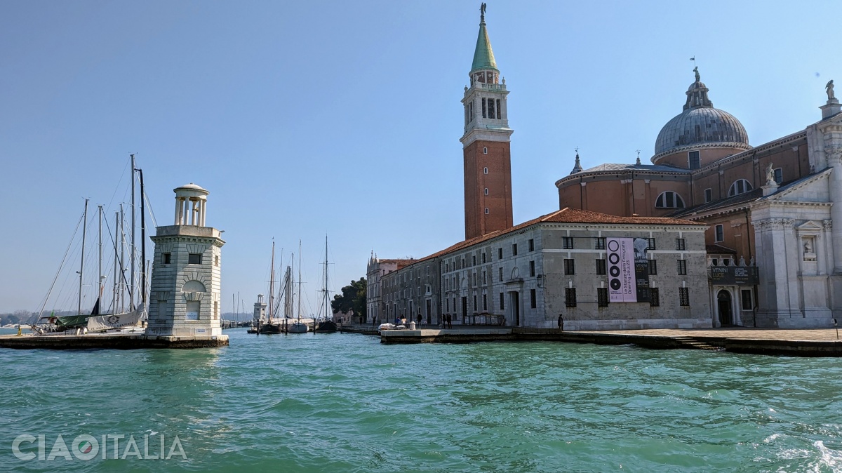 The lighthouse, the tower, and the Basilica of San Giorgio Maggiore