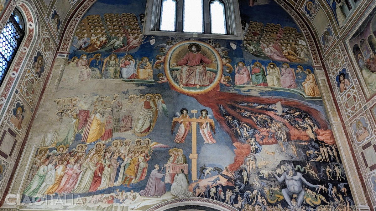 "The Last Judgment" occupies the entire wall opposite the altar.