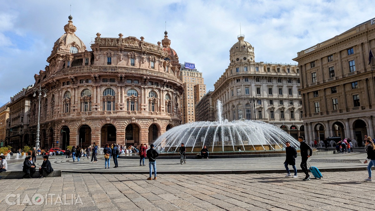 The Stock Exchange Palace in Piazza De Ferrari