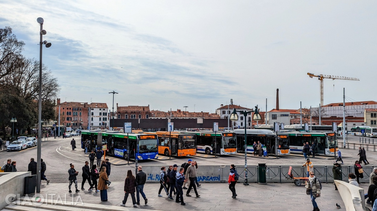 Buses and trams arriving in Venice have their terminal in Piazzale Roma.