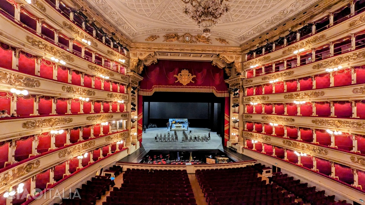 The auditorium of La Scala Theatre in Milan