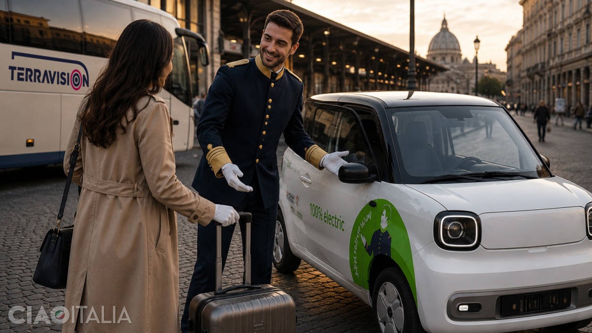 By choosing the TerraFast service, you will have a personal assistant and a transfer by electric car from the train station to your desired destination.