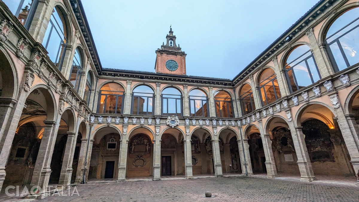 The Palazzo dell'Archiginnasio is the most famous palace in Bologna.