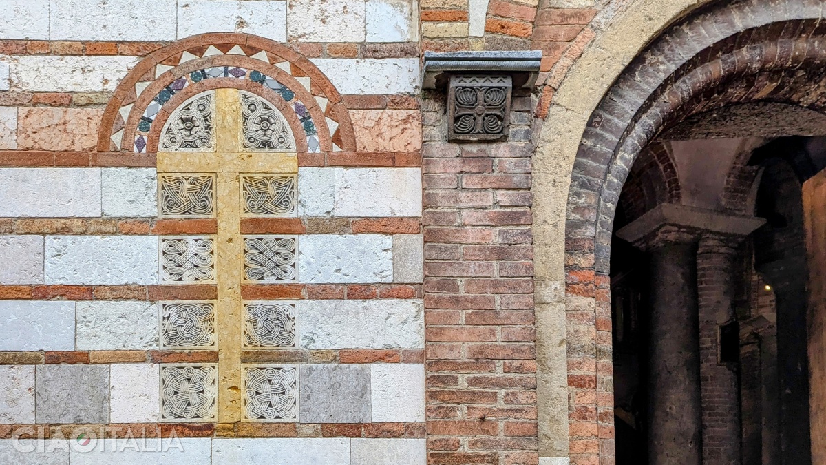 Detail from the façade of the church