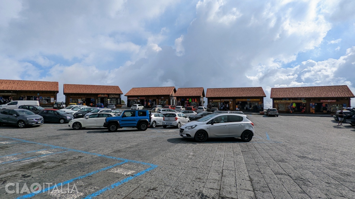 The parking area at Rifugio Sapienza (Etna South) 
