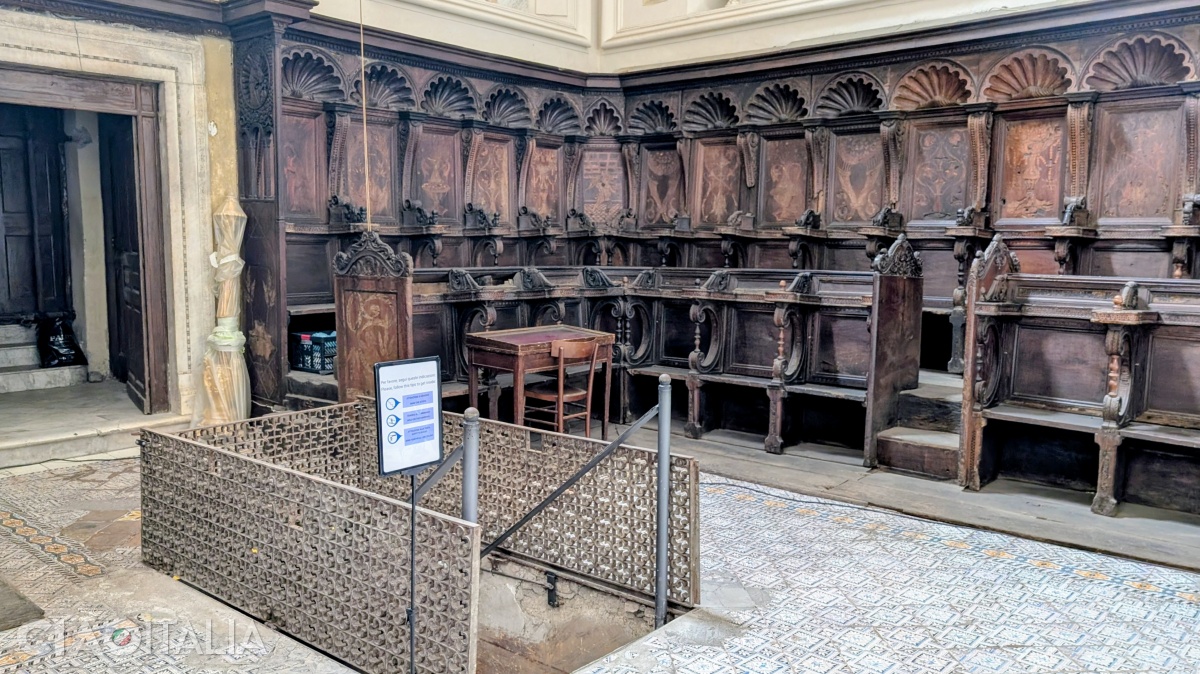 Access to the crypt is through the back of the altar.