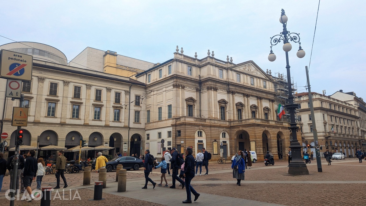 The theatre and Piazza della Scala in Milan