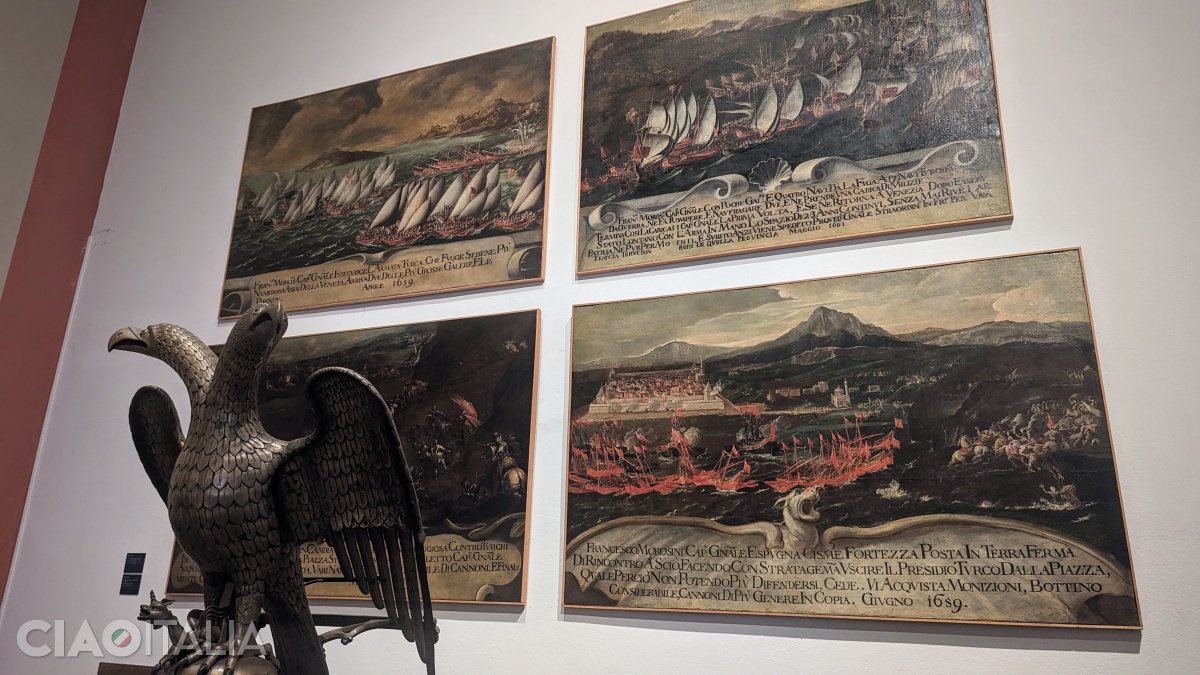 Depictions of the battles fought by Francesco Morosini