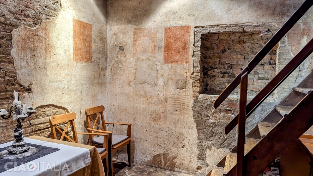 The walls still bear the marks of those who were imprisoned in the tower.