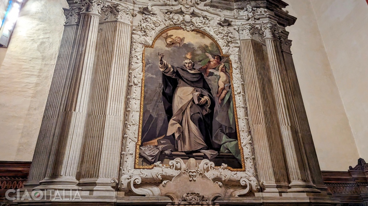 Saint Vincent is painted on the left side of the chapel.