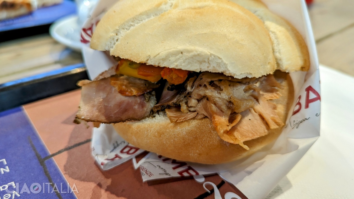 Porchetta sandwich at Mercato Centrale