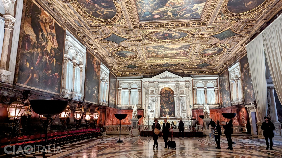 In the Chapter Hall are some of Tintoretto's most beautiful canvases.