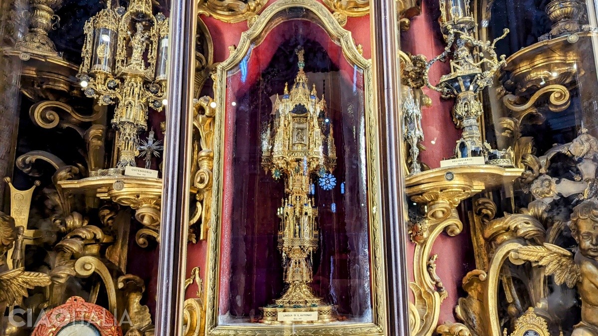 The reliquary that contains the tongue of Saint Anthony