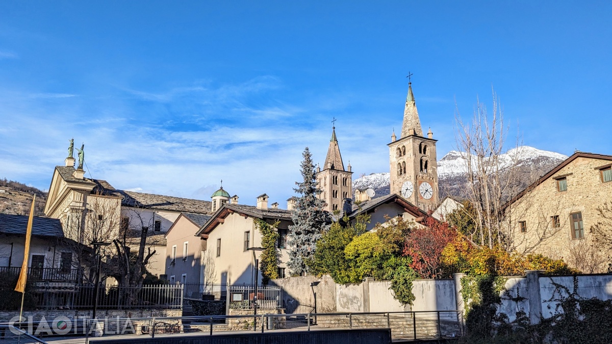 The two towers of the Aosta Cathedral