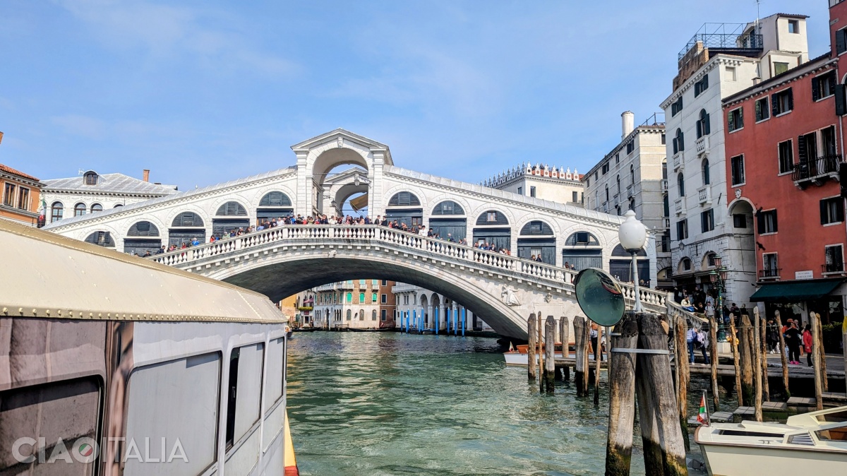 The Rialto Bridge was the first bridge built over the Grand Canal.