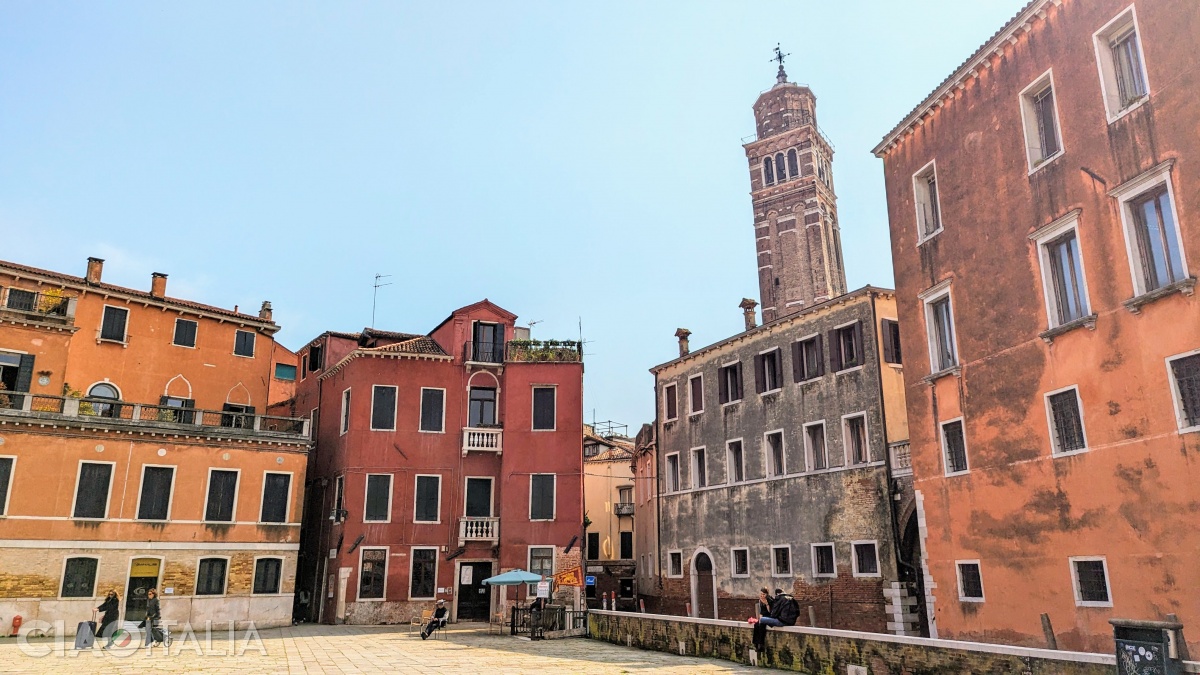 The bell tower of the Church of Santo Stefano