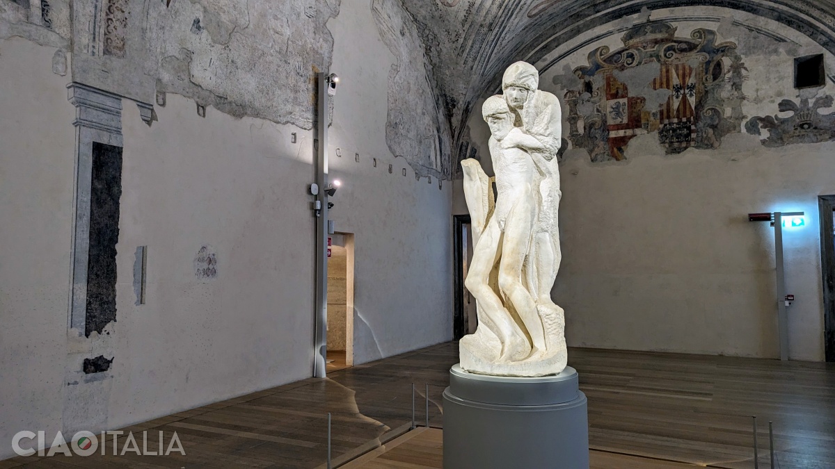 Pietà Rondanini, Michelangelo's last sculpture, in the museum of the same name at Sforza Castle.