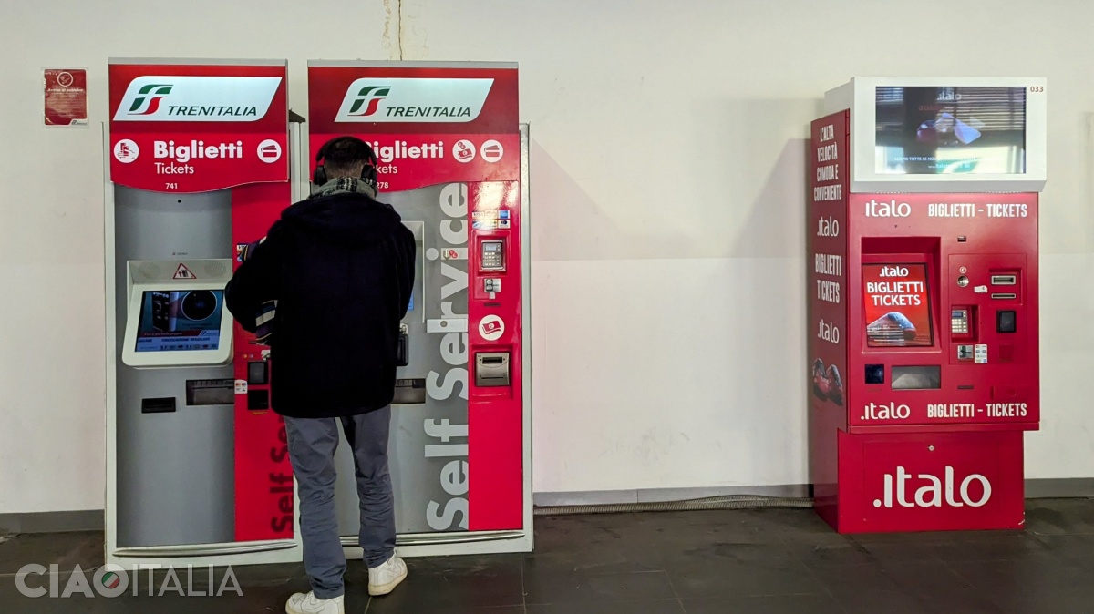 Train tickets can be purchased from the machines at the station.