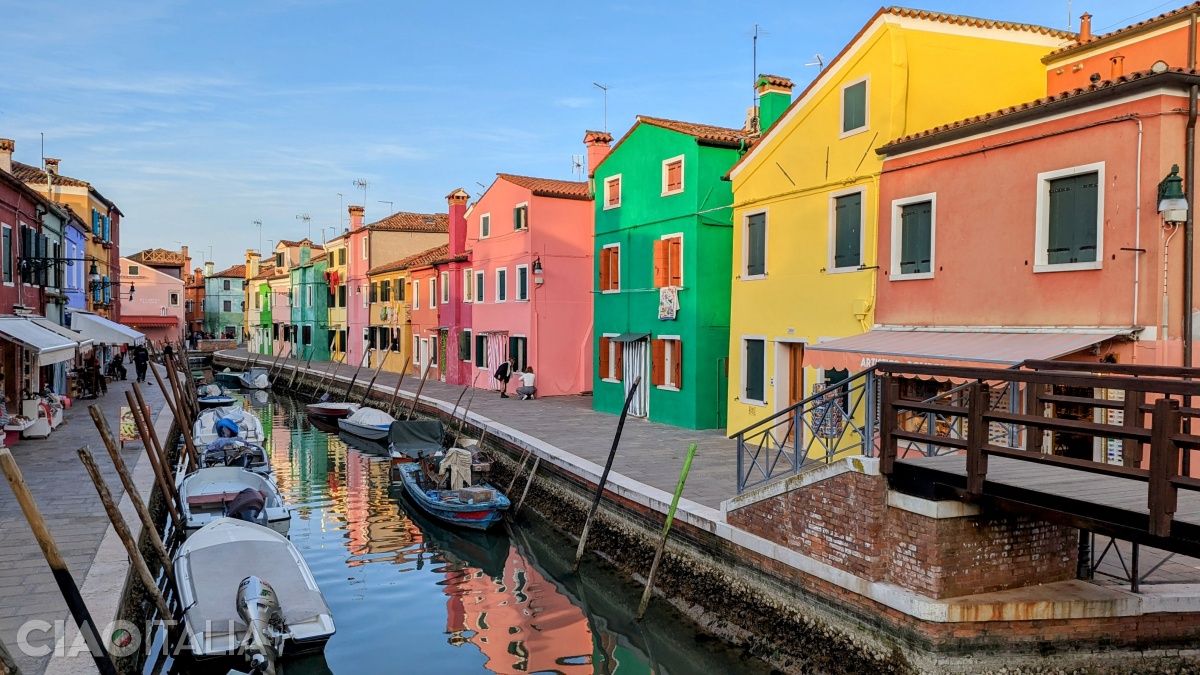 Burano Island is famous for its colorful houses.