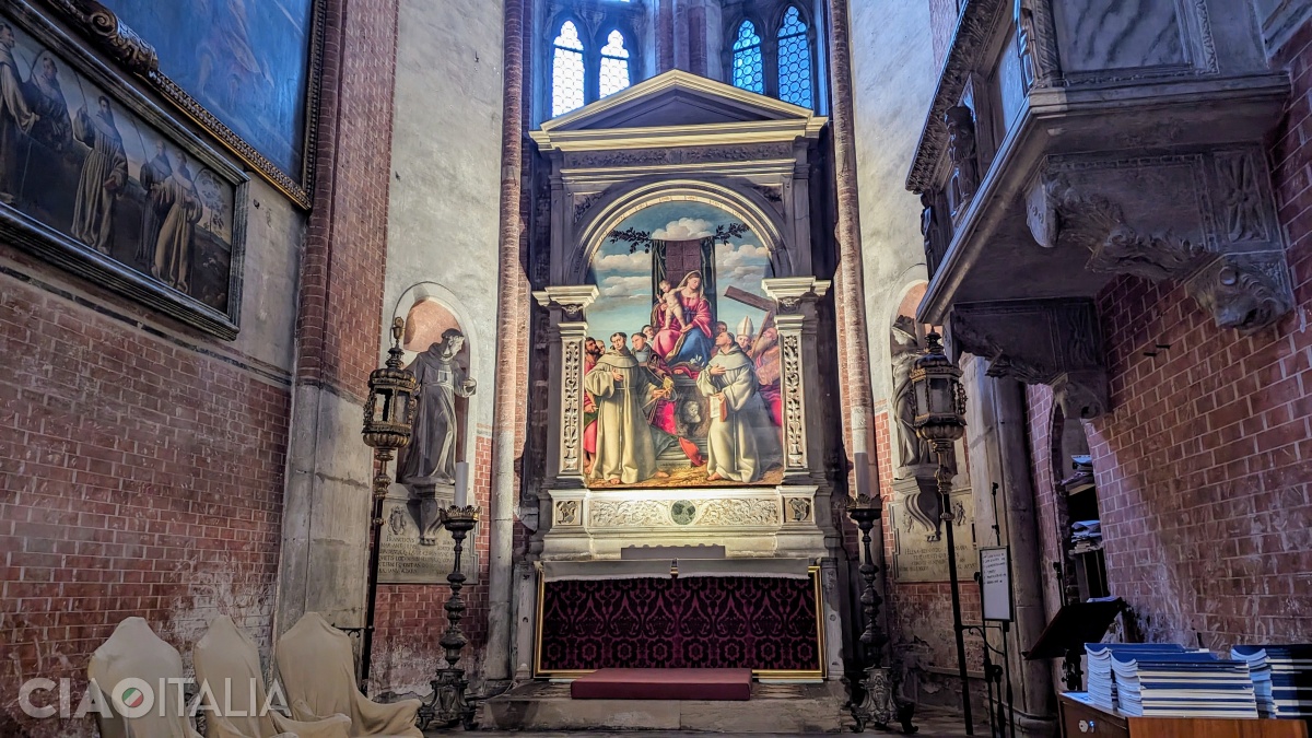 Bernardino Licinio - "Virgin and Child on the Throne with Franciscan Saints"