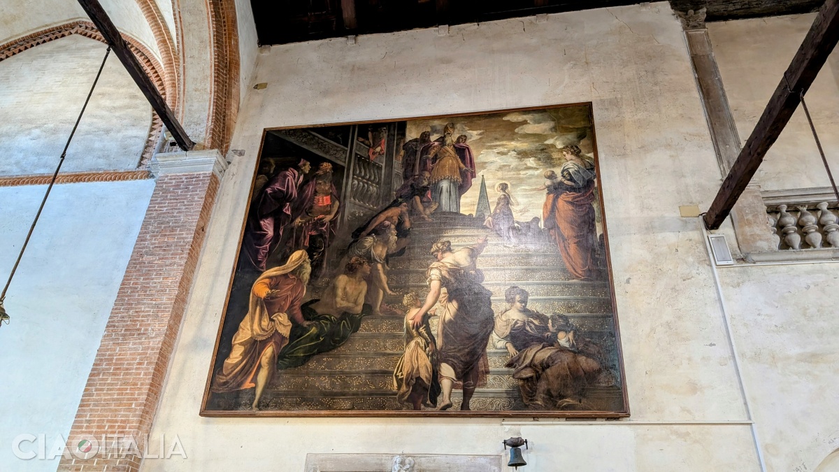 "The Presentation of Mary at the Temple" was the first painting created by Tintoretto for the Madonna dell'Orto Church.