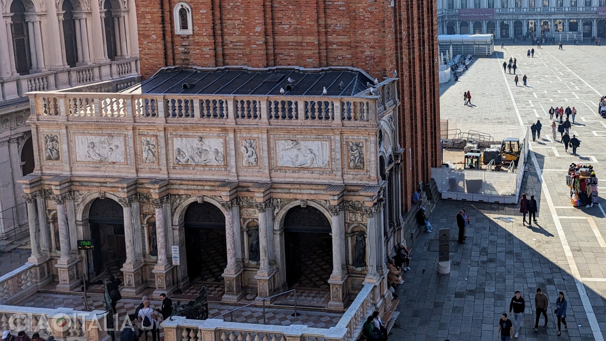 At the base of St. Mark’s Campanile is Sansovino’s Loggia.