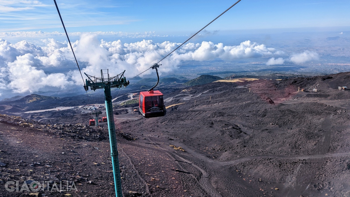 The view from the cable car on Mount Etna