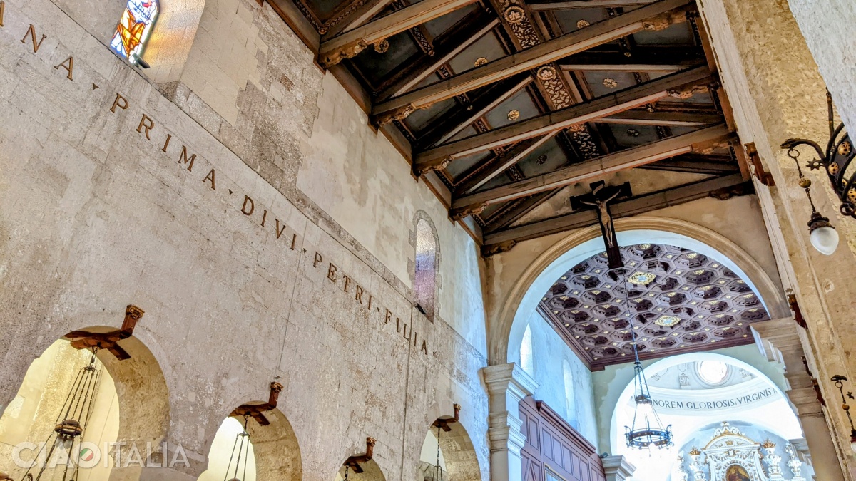 The wooden ceiling dates back to the 16th century.